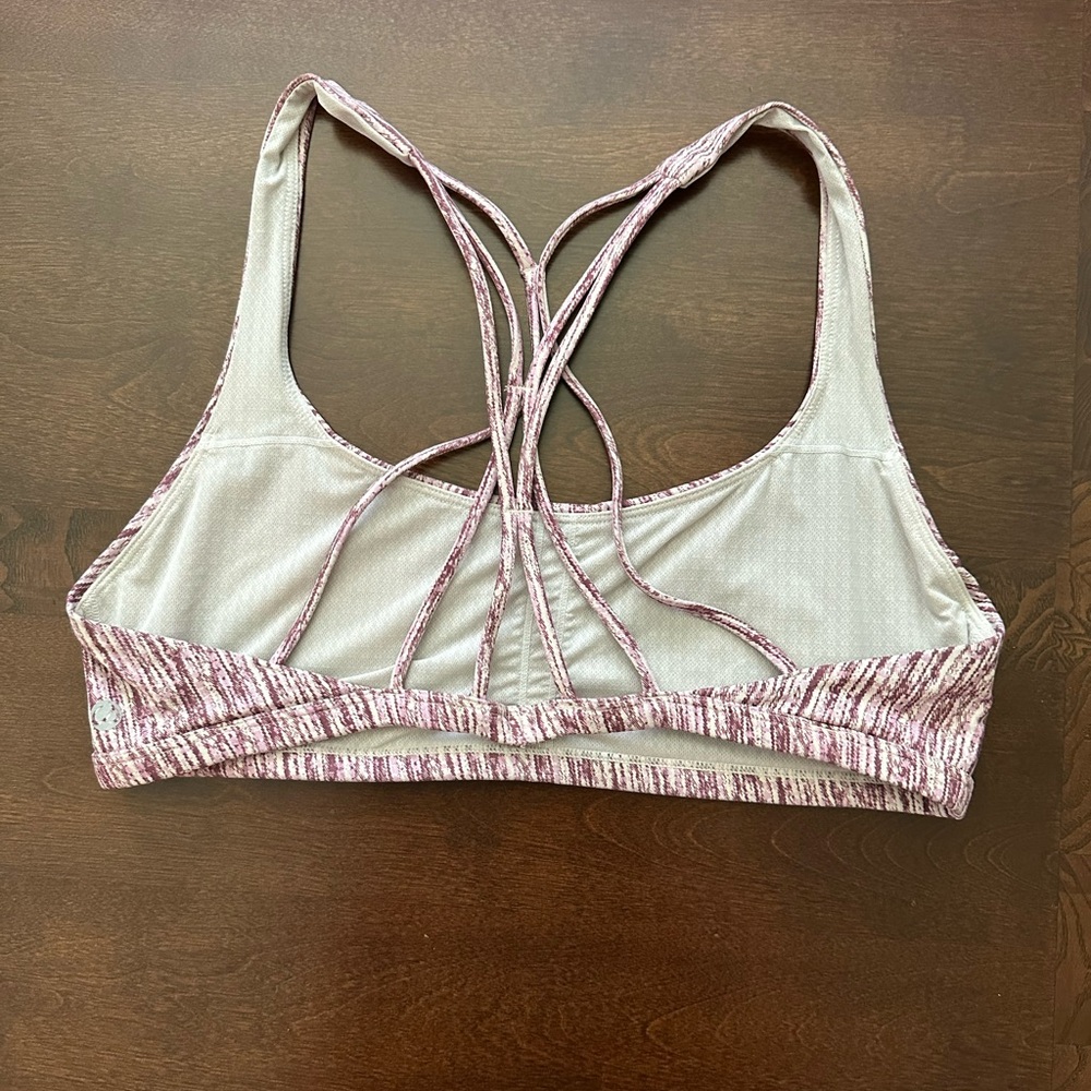 Women's Strappy Sports Bra - Heathered Mauve - Picture 2 of 2